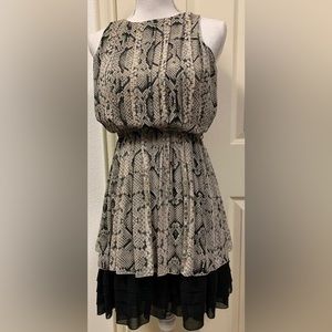 Jessica Simpson Pleated Snakeskin Print Dress